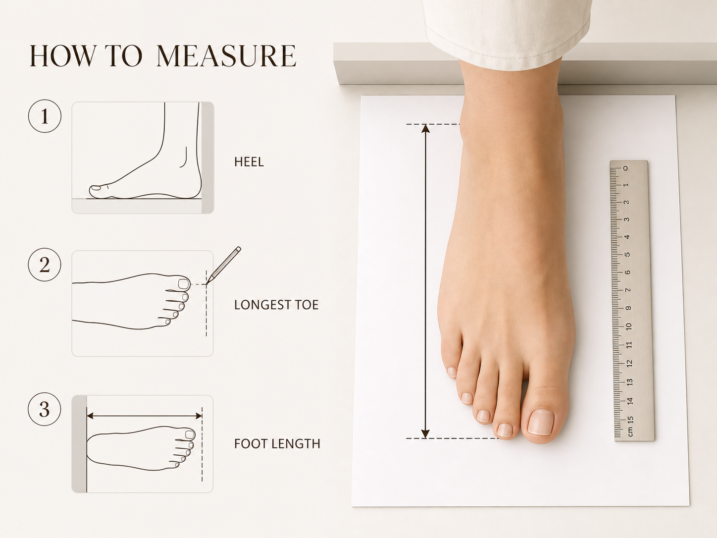 Measure both feet and choose using the longer foot length.