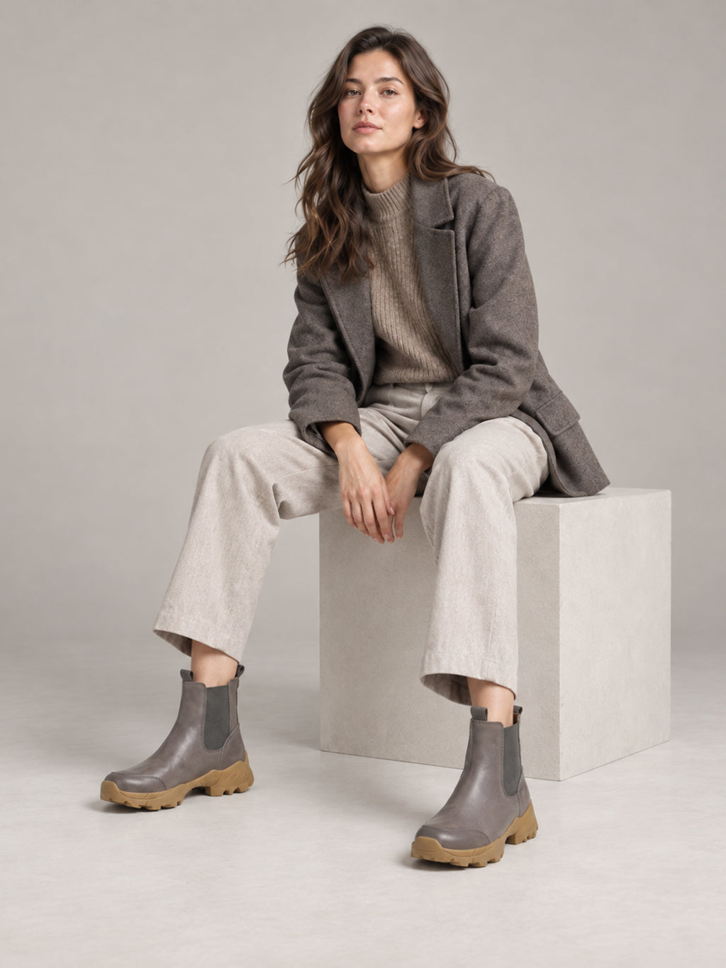 MafeMato Grey Khaki Ankle Boots, alternate view 3