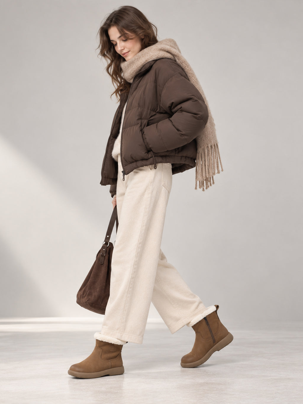 MafeMato Snow-Cap Coffee Snow Boots, alternate view 3