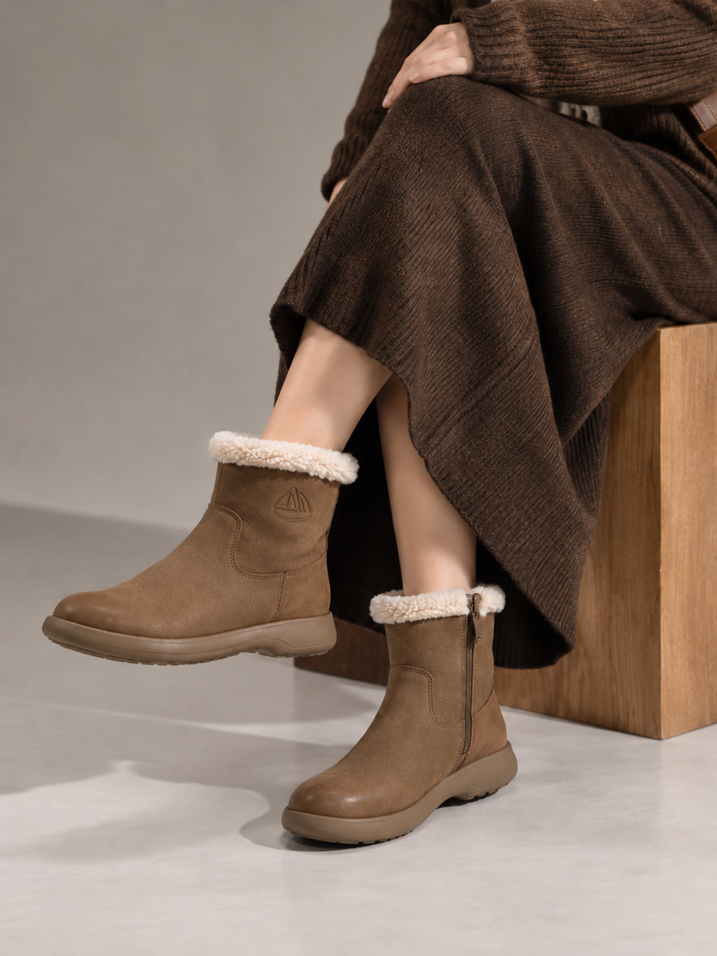 MafeMato Snow-Cap Coffee Snow Boots, alternate view 6