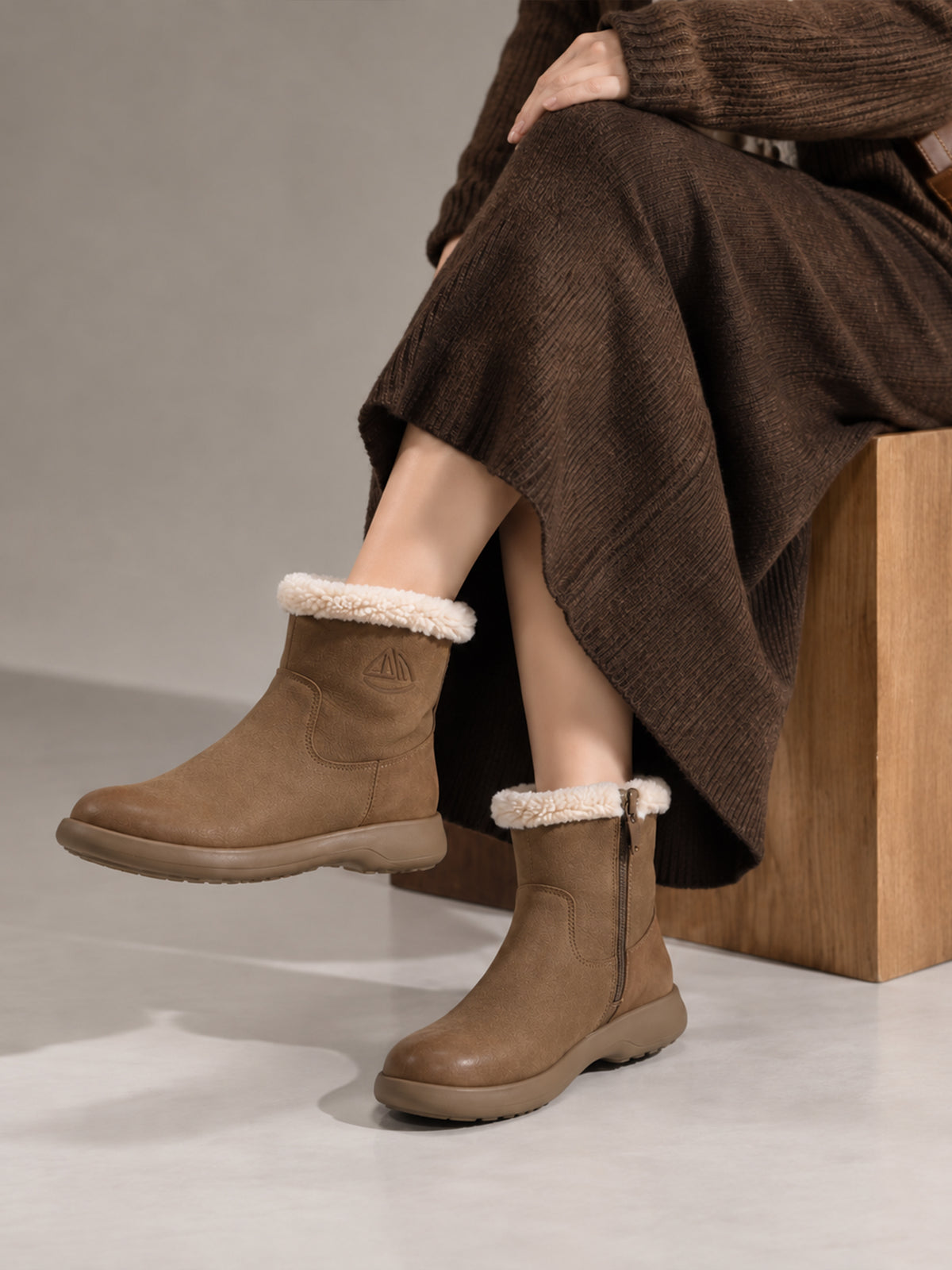 MafeMato Snow-Cap Coffee Snow Boots, alternate view 6
