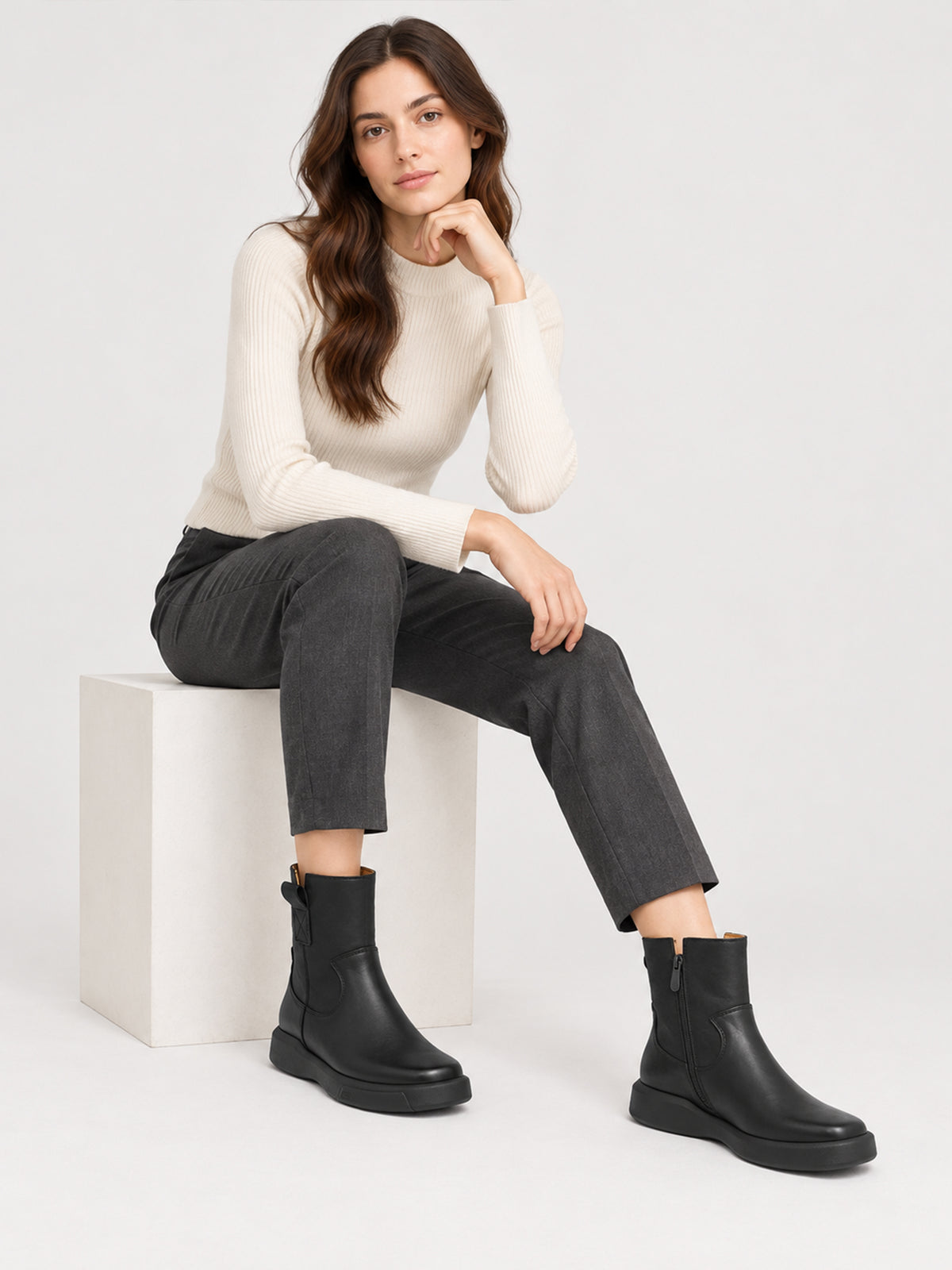 MafeMato Black zip ankle boots, alternate view 3