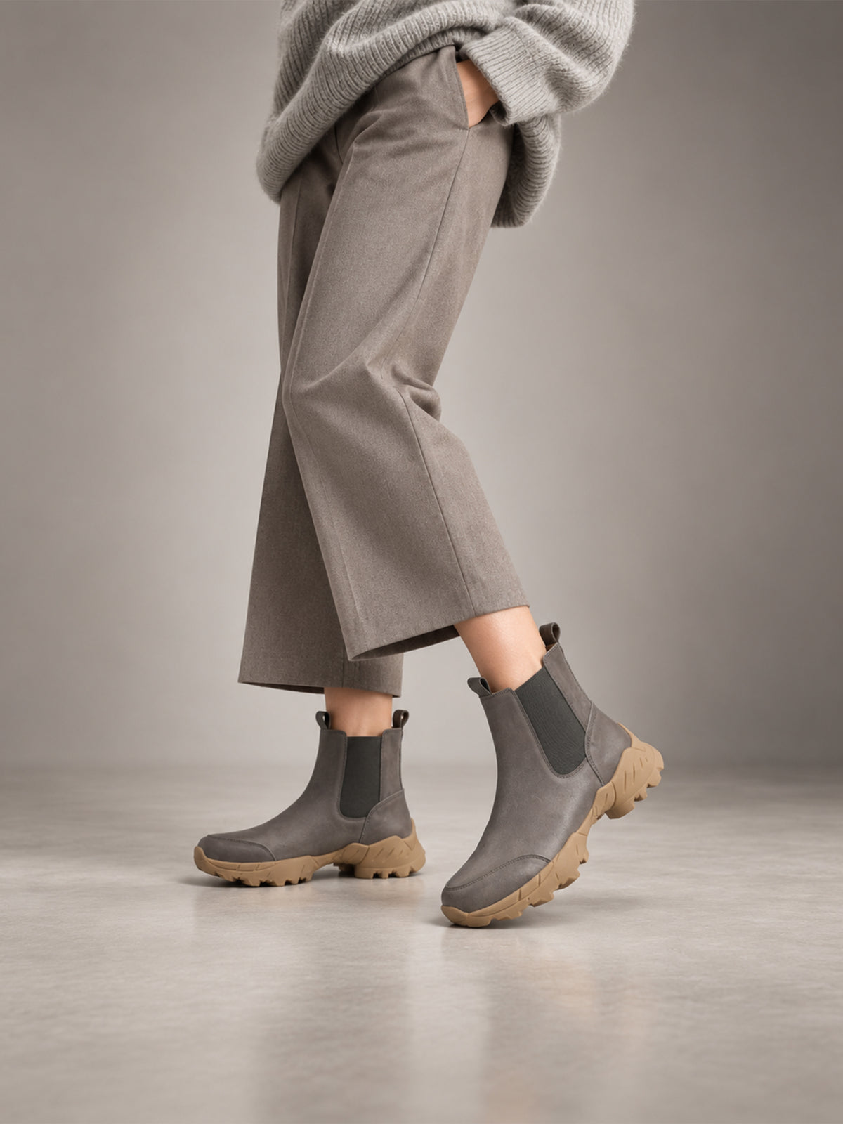 MafeMato Grey Khaki Ankle Boots, alternate view 7