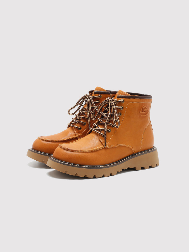 MafeMato Washed Leather Combat Boots