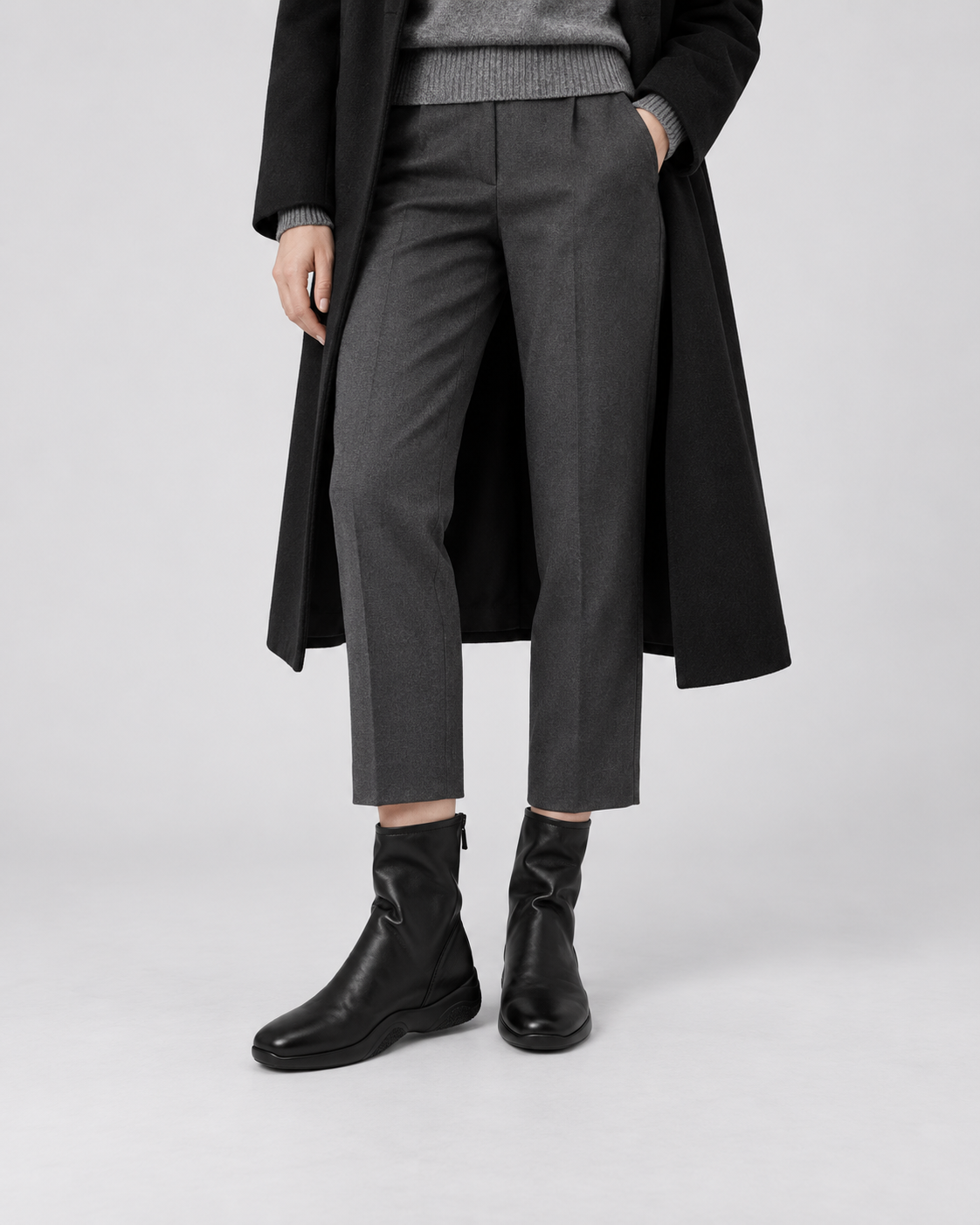 Lambskin Sock Boots — On foot 1
