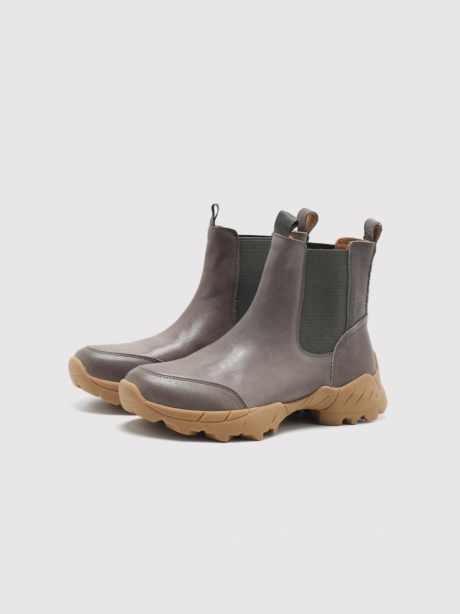 MafeMato Grey Khaki Ankle Boots