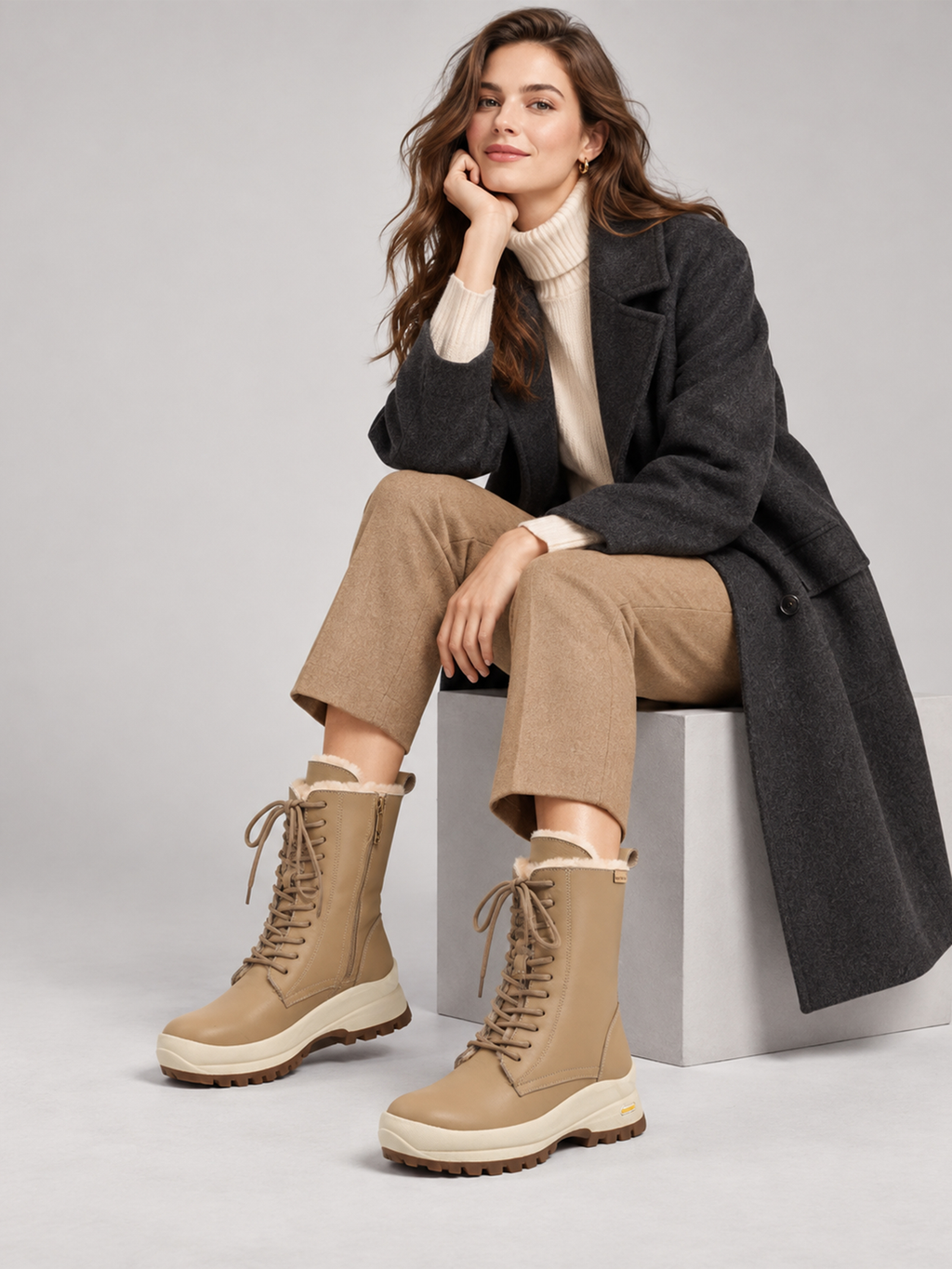 MafeMato Aspen Shearling Lace-Up Boot, alternate view 6
