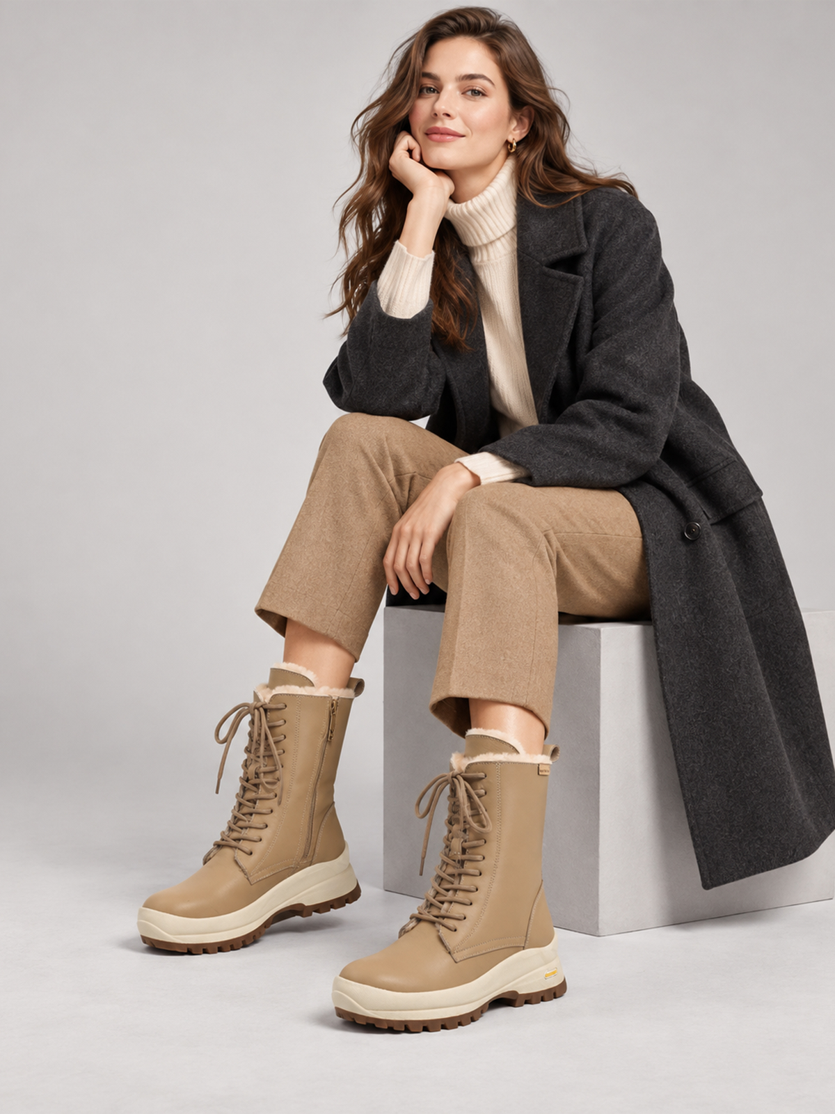 MafeMato Aspen Shearling Lace-Up Boot, alternate view 6
