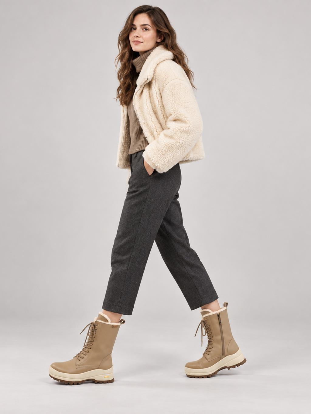 MafeMato Aspen Shearling Lace-Up Boot, alternate view 3