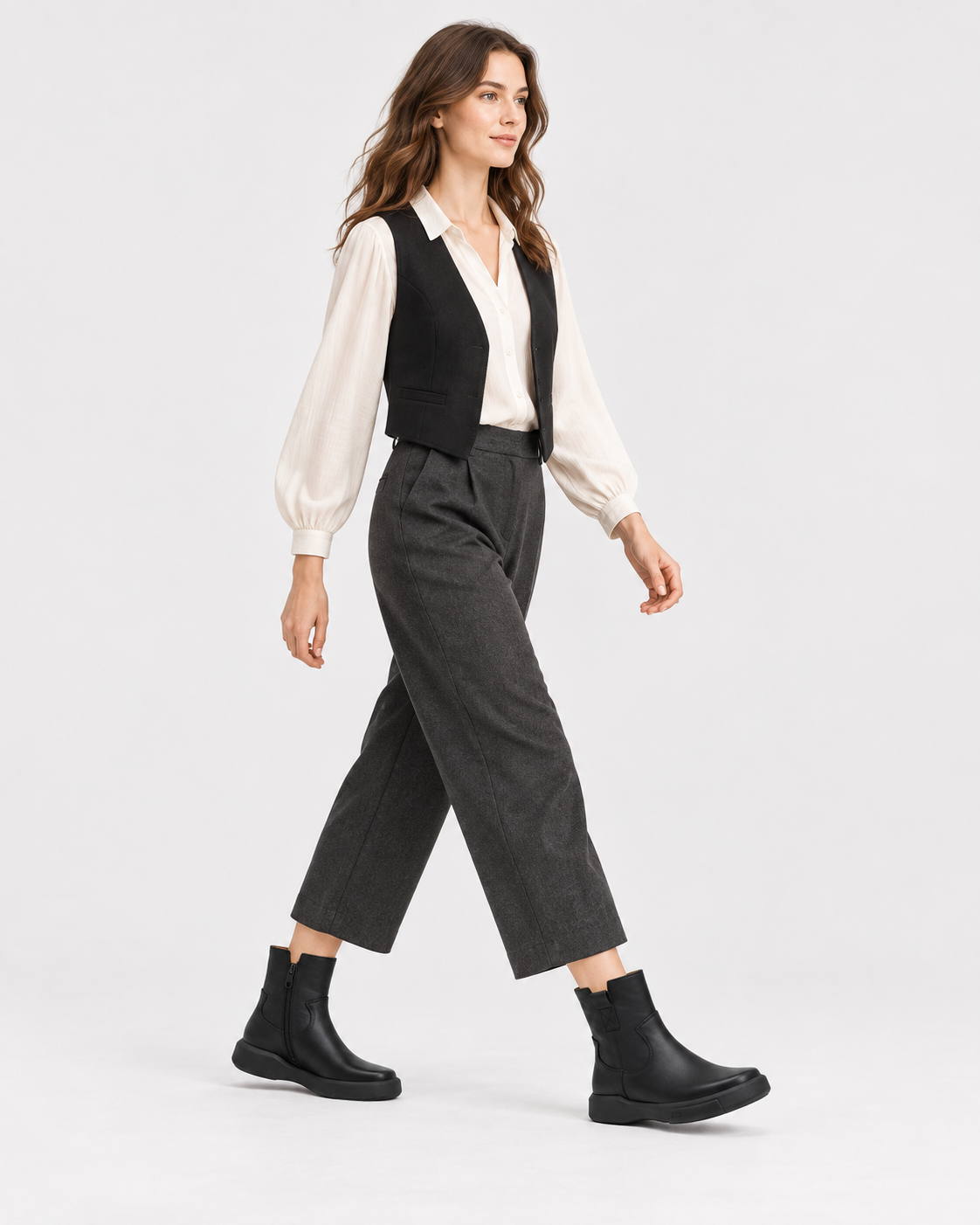 Black zip ankle boots — Styled in studio 2