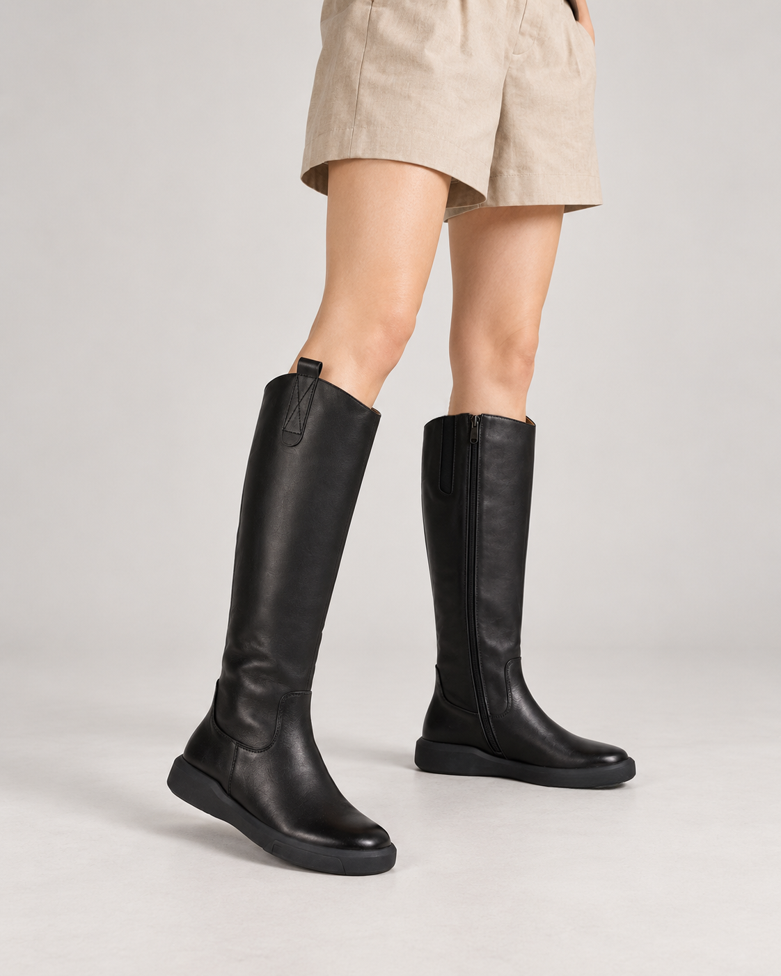 Fleece-Lined Knee-High Boots — On foot 2