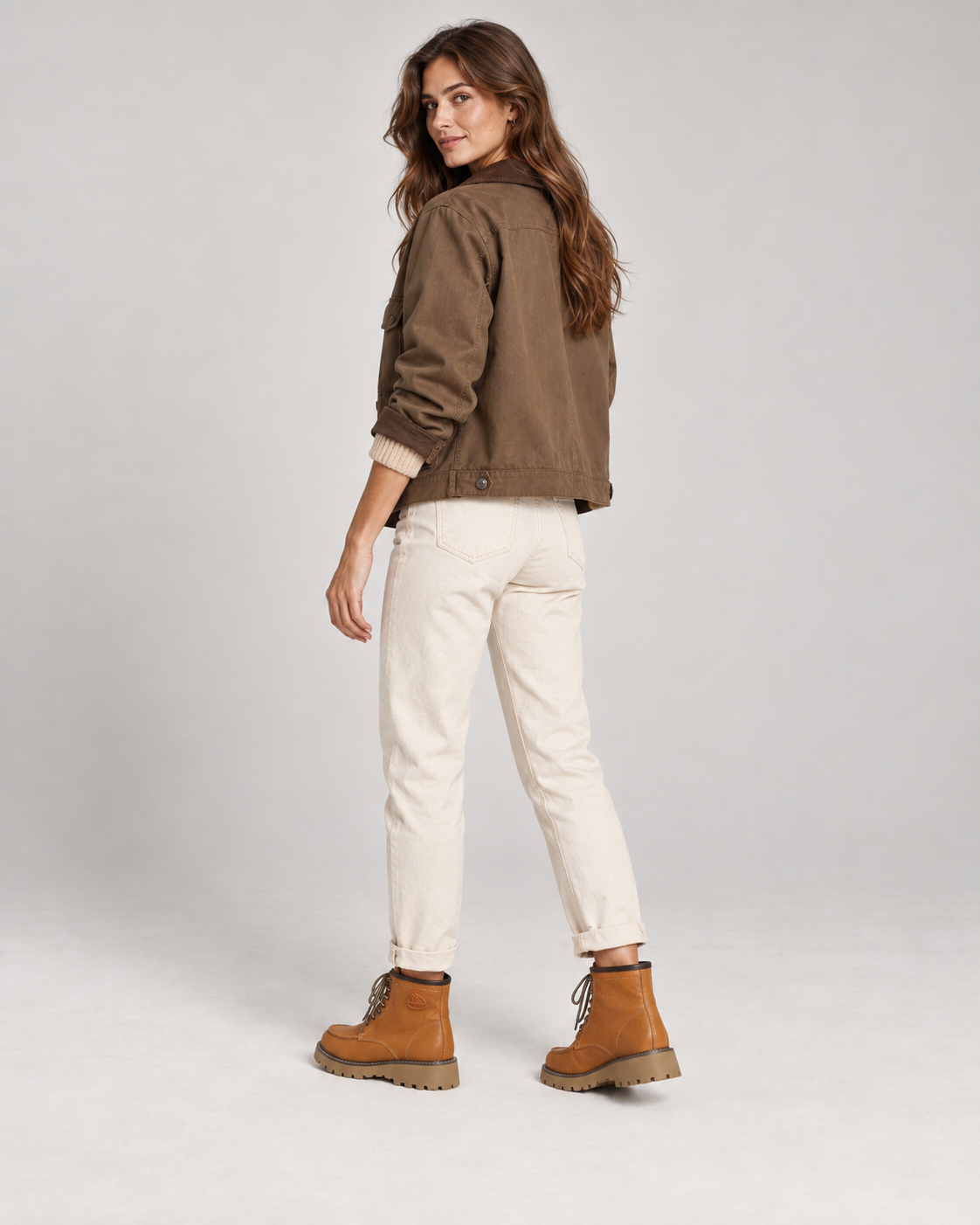 Washed Leather Combat Boots — Styled in studio 1