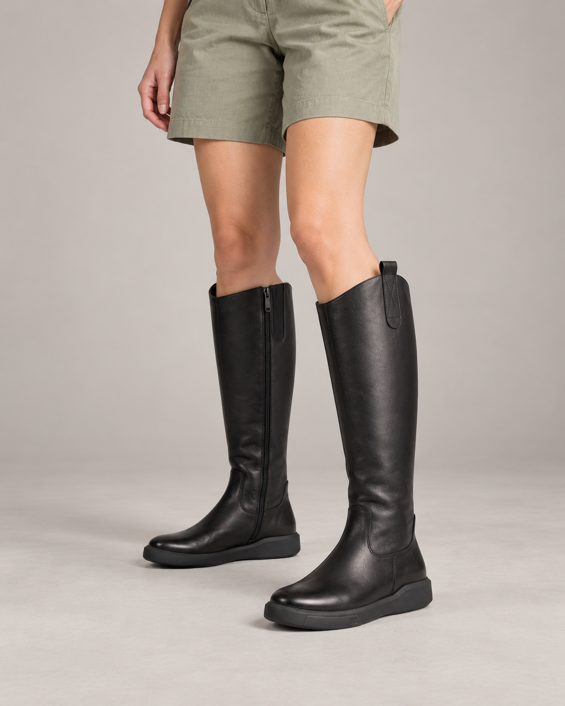 Fleece-Lined Knee-High Boots — On foot 3