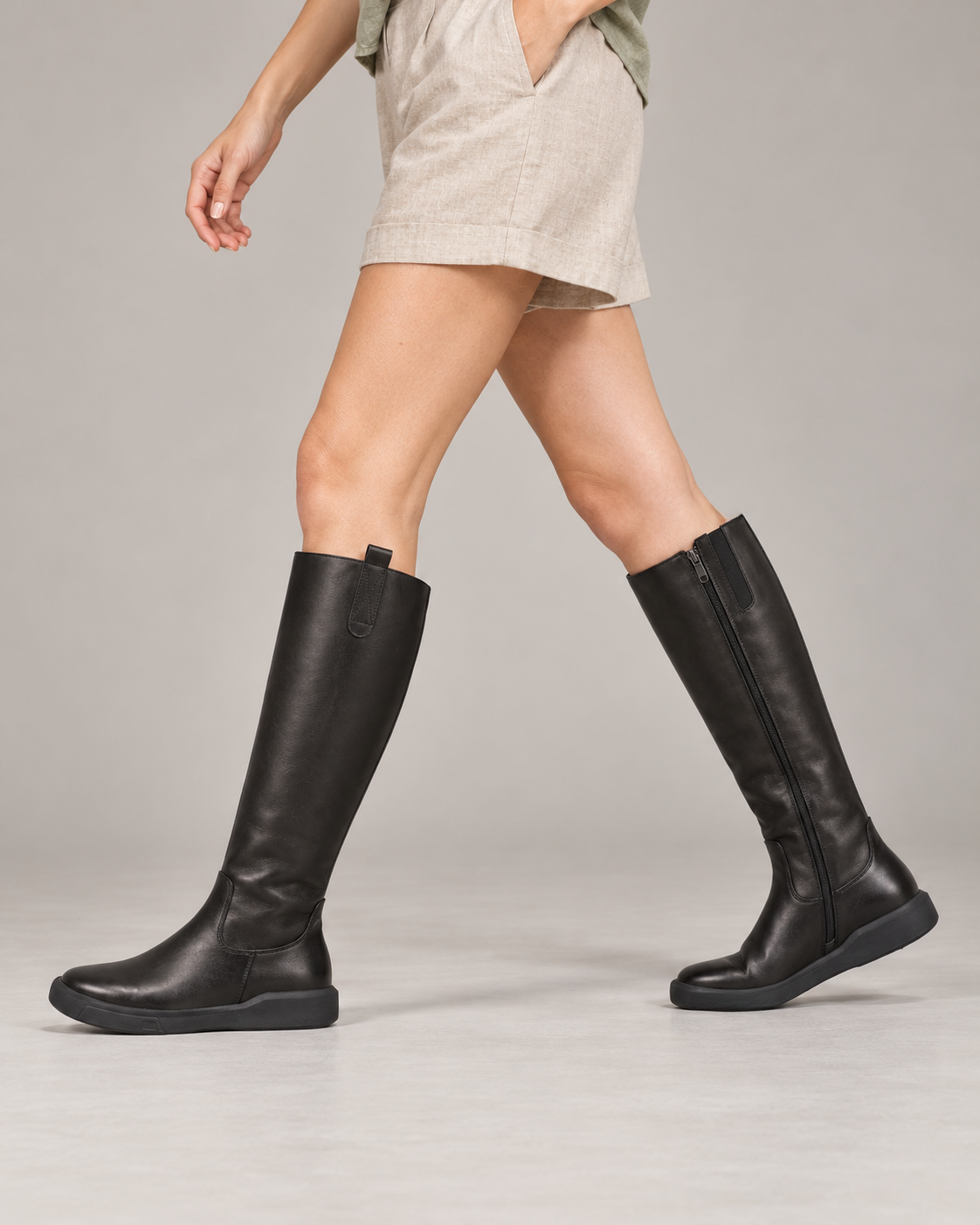 Fleece-Lined Knee-High Boots — On foot 4