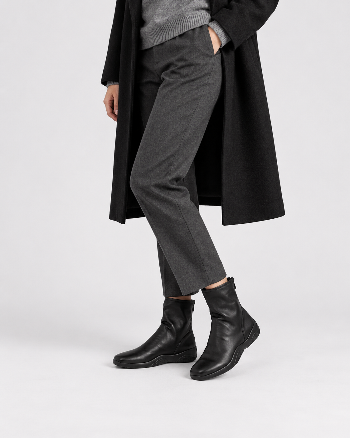 Lambskin Sock Boots — On foot 3