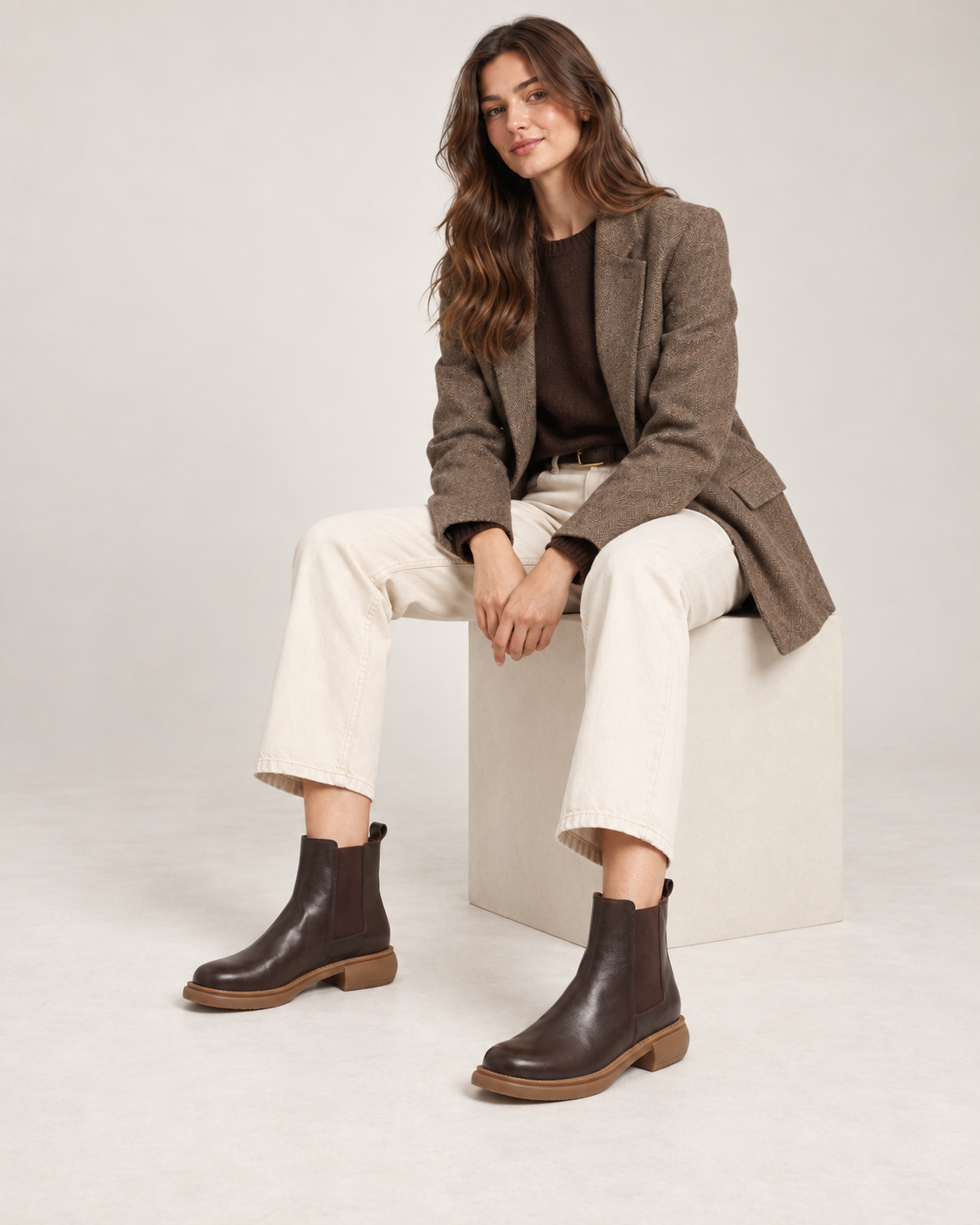 Washed-Leather Chelsea Boots — Styled in studio 6