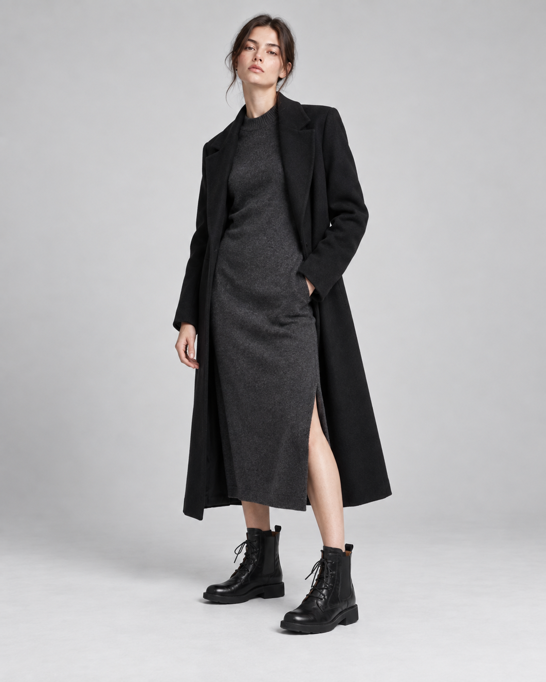 Vegetable-Tanned Black Boots — Styled in studio 1