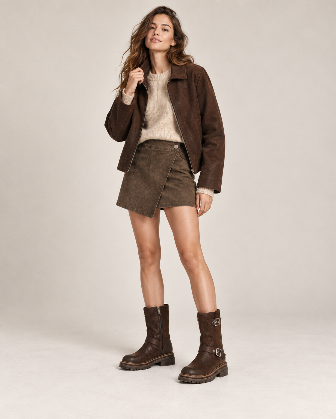 Reverse-Leather Shaft Boots — Styled in studio 3