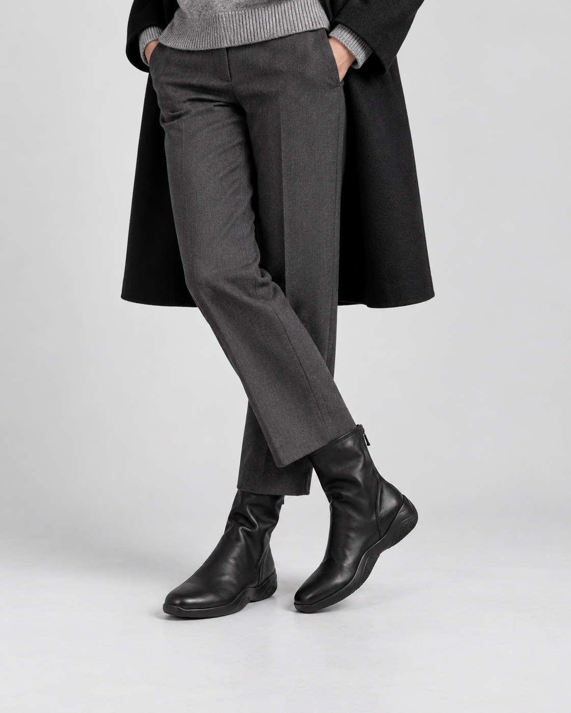 Lambskin Sock Boots — On foot 4