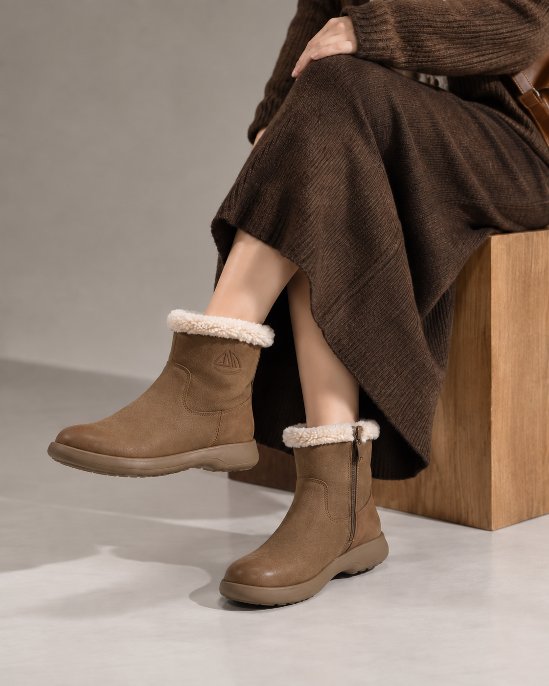 Snow-Cap Coffee Snow Boots — On foot 1